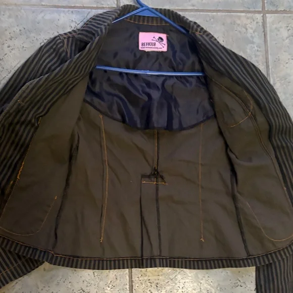 Vintage Serious LA Home of Rockers Black Pinstripe Blazer